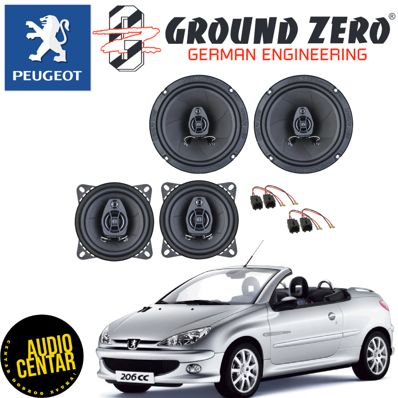 Peugeot 206CC komplet zvučnika Ground Zero Iridium CX4