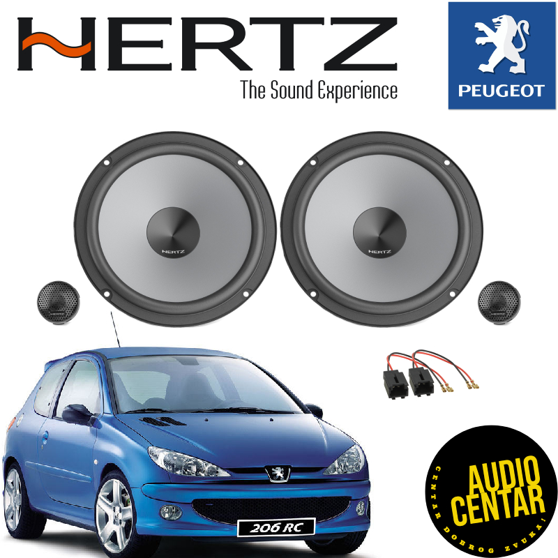 Peugeot 206 komplet zvučnika Hertz Uno CS
