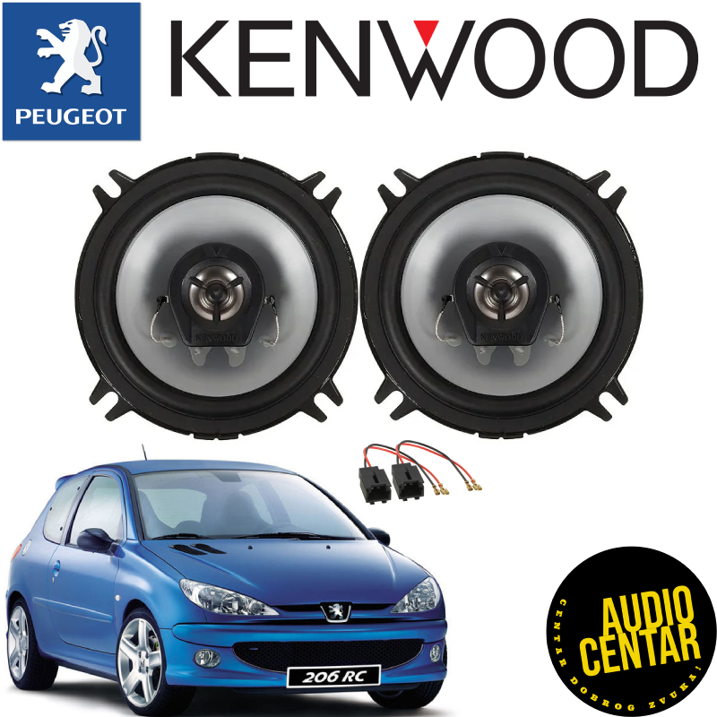 Peugeot 206 komplet zvučnici Kenwood RGCX