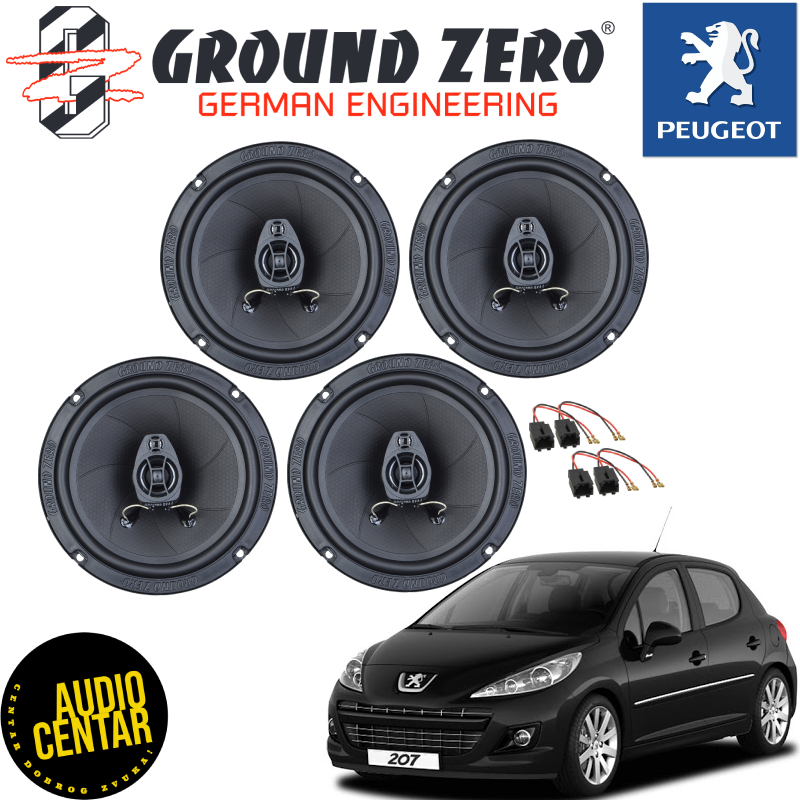 Peugeot 207 komplet zvučnika Ground Zero Iridium CX4