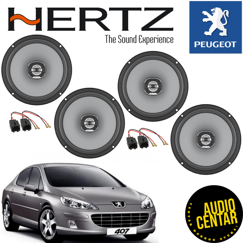 Peugeot 407 komplet zvučnika Hertz Uno CX4