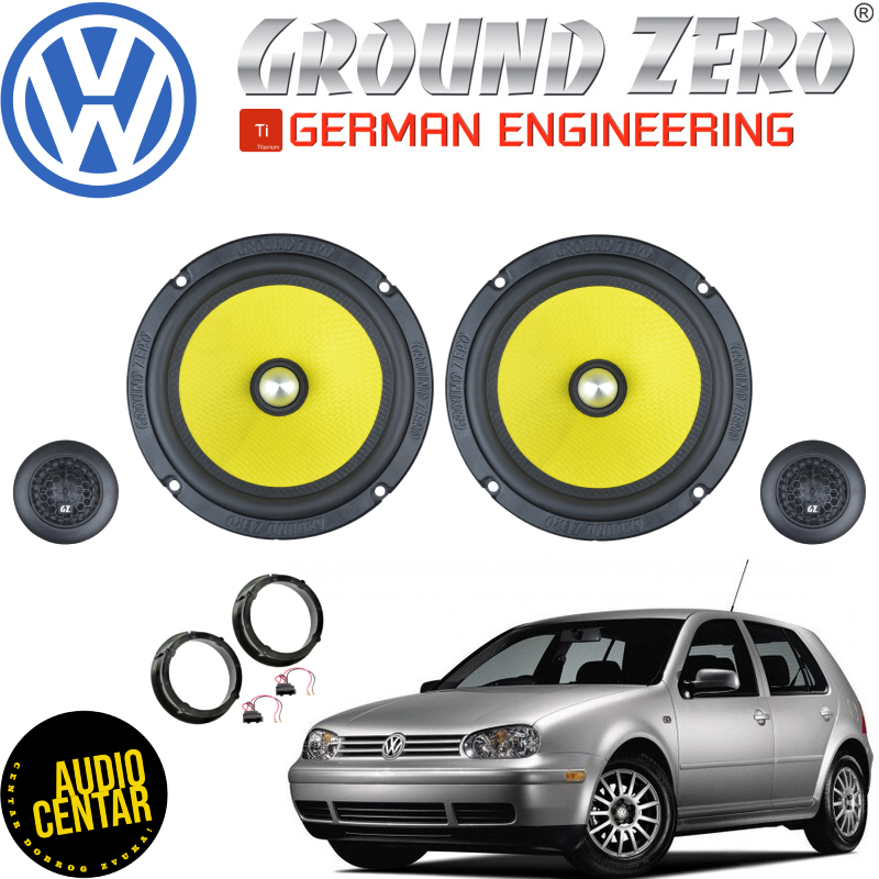 Volkswagen Golf 4 komplet zvučnika Ground Zero Titanium CS2