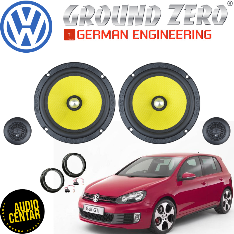 Volkswagen Golf 6 komplet zvučnika Ground Zero Titanium CS2