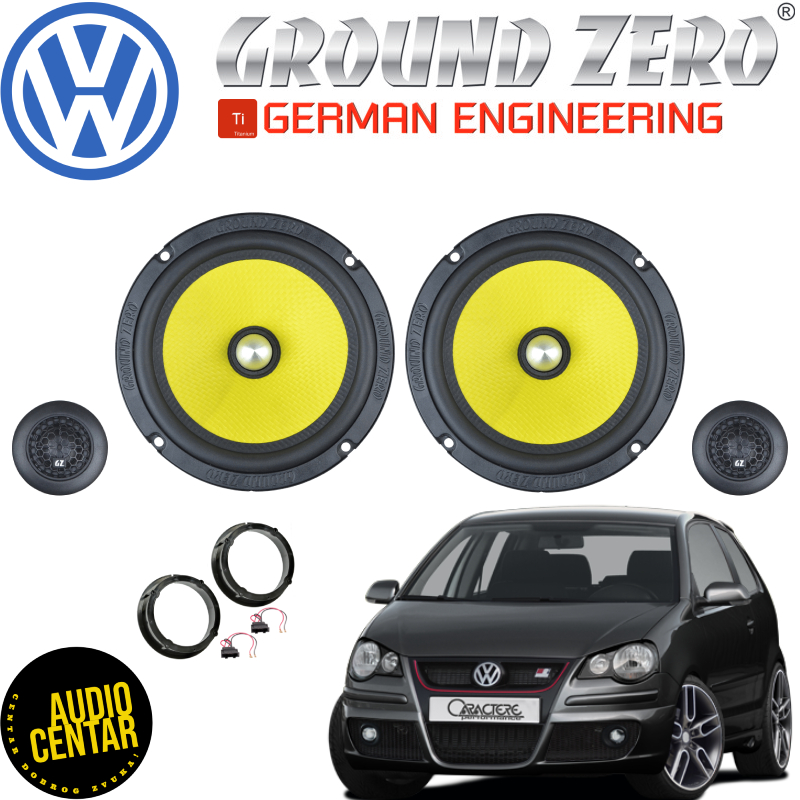 Volkswagen Polo 9N komplet zvučnika Ground Zero Titanium CS2