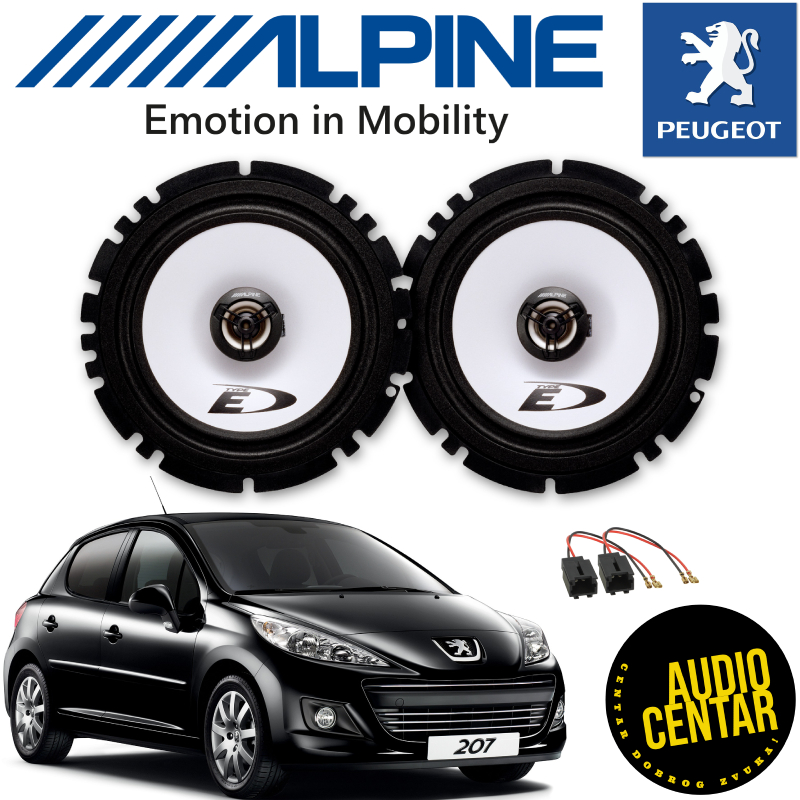 Peugeot 207 komplet zvučnika Alpine SXE CX