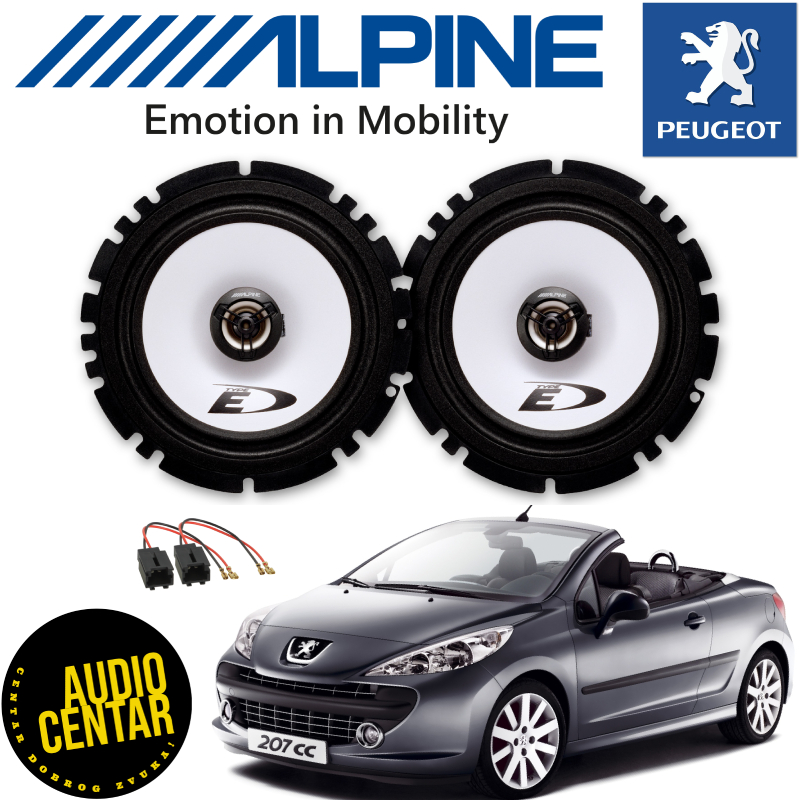 Peugeot 207CC komplet zvučnika Alpine SXE CX