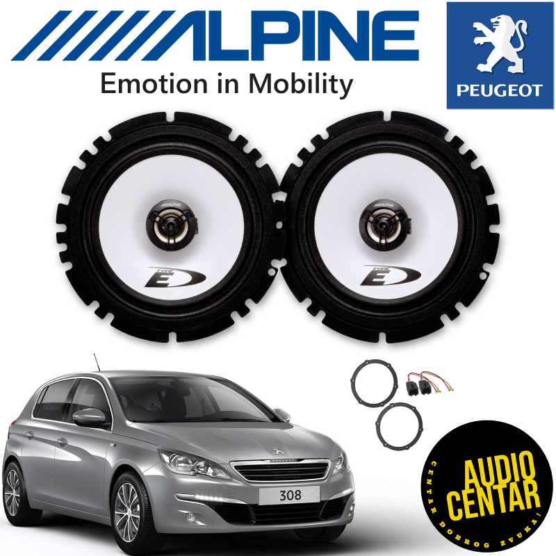 Peugeot 308 komplet zvučnika Alpine SXE CX