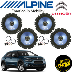 Komplet prednjih i zadnjih Alpine zvucnika za Citroen C4 Cactus