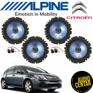 Komplet prednjih i zadnjih Alpine zvucnika za Citroen C4