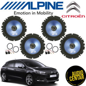 Komplet prednjih i zadnjih Alpine zvucnika za Citroen C4