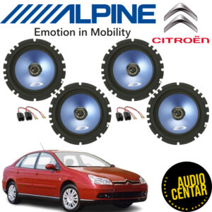 Komplet prednjih i zadnjih Alpine zvucnika za Citroen C5