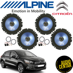 Komplet prednjih i zadnjih Alpine zvucnika za Citroen DS4
