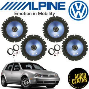 Komplet prednjih i zadnjih Alpine zvucnika za Volkswagen Golf 4