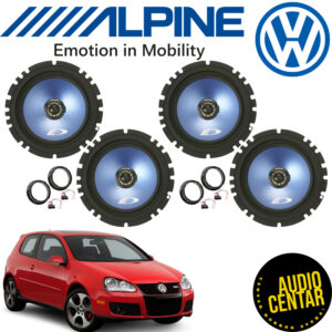 Komplet prednjih i zadnjih Alpine zvucnika za Volkswagen Golf 5