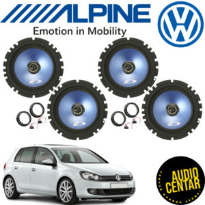 Komplet prednjih i zadnjih Alpine zvucnika za Volkswagen Golf 6