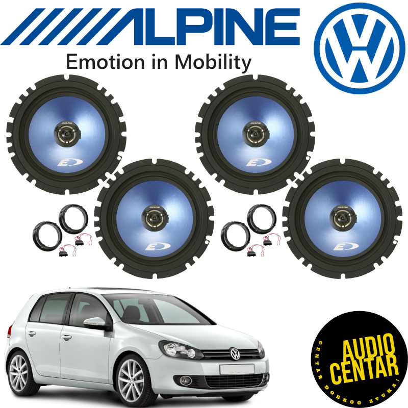 Volkswagen Golf 6 komplet zvučnika Alpine SXEB CX4