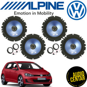 Komplet prednjih i zadnjih Alpine zvucnika za Volkswagen Golf 7