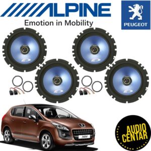 Komplet prednjih i zadnjih Alpine zvucnika za Peugeot 3008