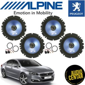 Komplet prednjih i zadnjih Alpine zvucnika za Peugeot 508