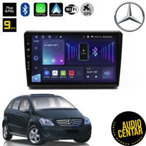 Android multimdija za Mercedes B sa ekranom od 9" ostljivim na dodir i Bluetooth opcijom.