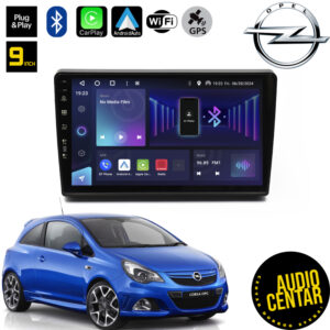 Android multimdija za Opel Corsa sa ekranom od 9" ostljivim na dodir i Bluetooth opcijom.