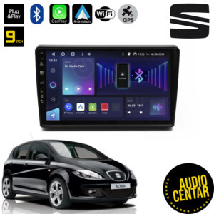 Android multimdija za Seat Altea sa ekranom od 9" ostljivim na dodir i Bluetooth opcijom.
