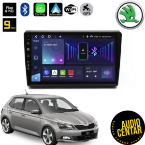 Android multimdija za Škoda Fabia sa ekranom od 9" ostljivim na dodir i Bluetooth opcijom.