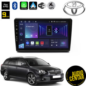 Android multimdija za Toyota Avensis sa ekranom od 9" ostljivim na dodir i Bluetooth opcijom.