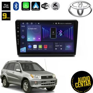 Android multimdija za Toyota RAV4 sa ekranom od 9" ostljivim na dodir i Bluetooth opcijom.