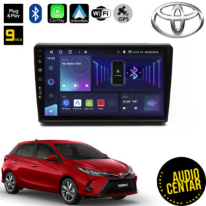Android multimdija za Toyota Yaris sa ekranom od 9" ostljivim na dodir i Bluetooth opcijom.