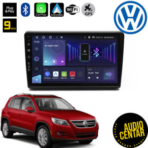 Android multimdija za Volkswagen Tiguan sa ekranom od 9" ostljivim na dodir i Bluetooth opcijom.