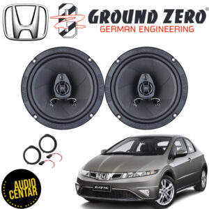 Prednji koakasijalni Ground Zero zvučnici crne boje za Honda Civic