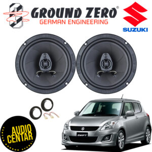 Prednji koakasijalni Ground Zero zvučnici crne boje za Suzuki Swift