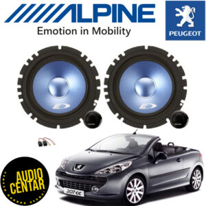Prednji Alpine zvucnici sa plavom membranom za Peugeot 207CC