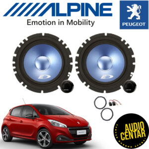 Prednji Alpine zvucnici sa plavom membranom za Peugeot 208
