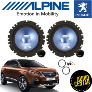 Prednji Alpine zvucnici sa plavom membranom za Peugeot 3008