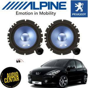 Prednji Alpine zvucnici sa plavom membranom za Peugeot 307