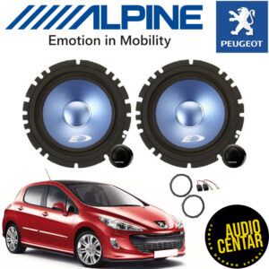 Prednji Alpine zvucnici sa plavom membranom za Peugeot 308