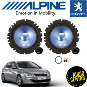Prednji Alpine zvucnici sa plavom membranom za Peugeot 308
