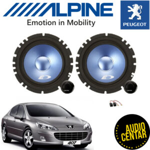 Prednji Alpine zvucnici sa plavom membranom za Peugeot 407